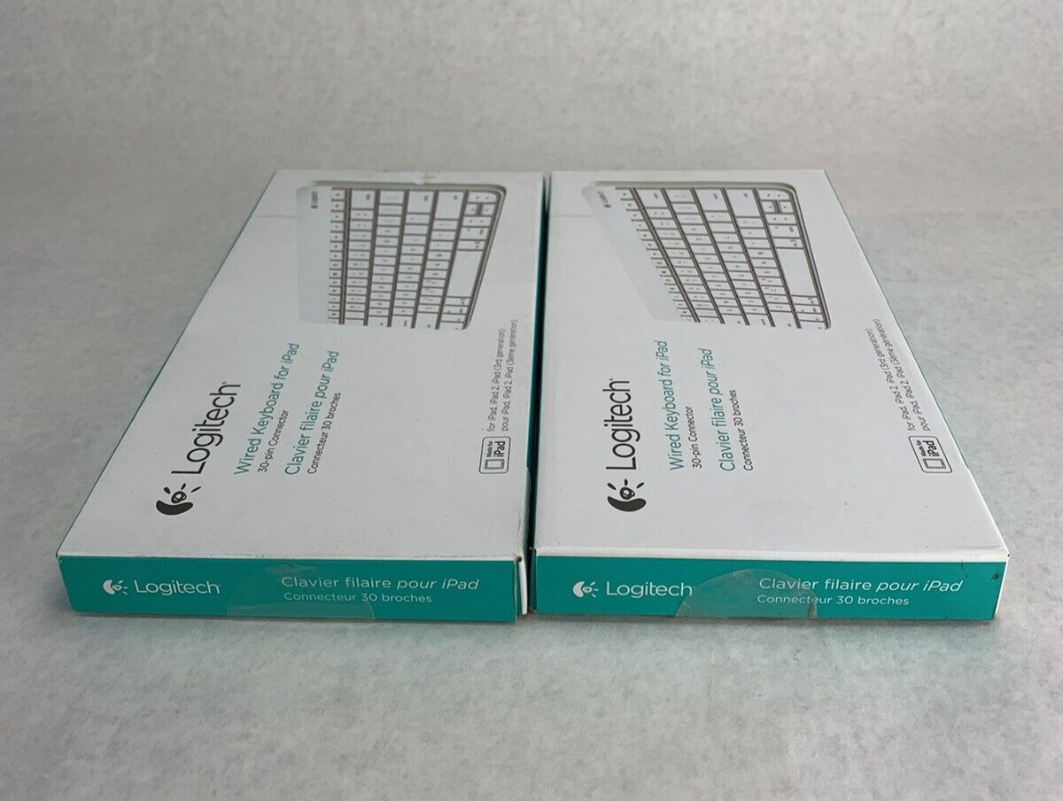Lot of 2 Logitech Wired Keyboard for iPad
