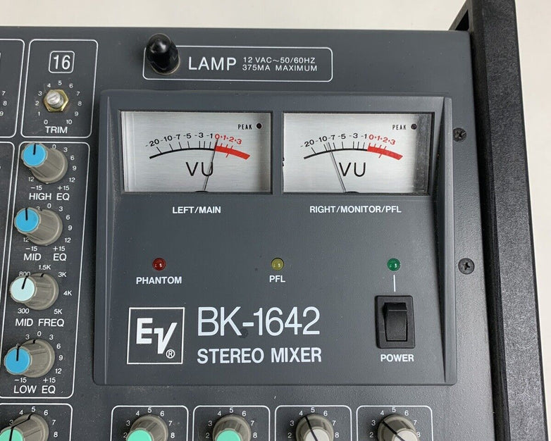 EV Electro Voice BK-1642 16-Channel Pro Stereo Mixer Tested w/ Bad Meters