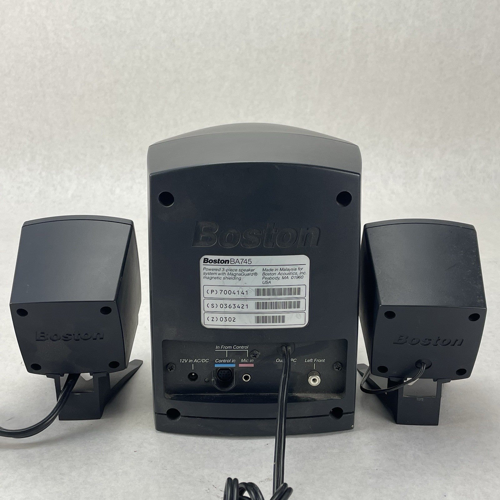 Boston Acoustics BA745 Computer Speaker System Sub & 2 Satellites Tested6