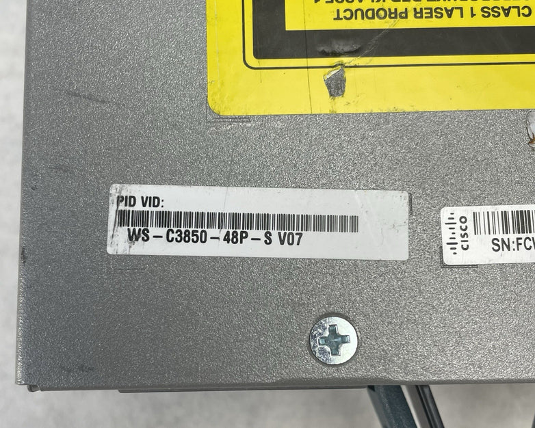 Cisco Catalyst WS-C3850-48P-S V07 48-Port Gigabit PoE+ - Tested