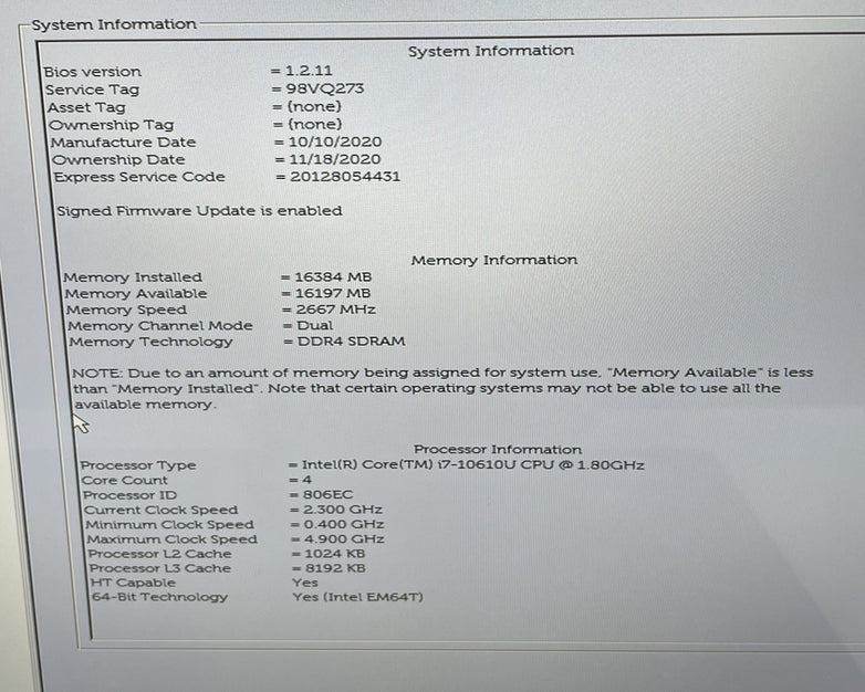 Dell Latitude 7410 14" i7-10610U 1.80 GHz 16 GB RAM No SSD/OS/AC/Batt- Scratches