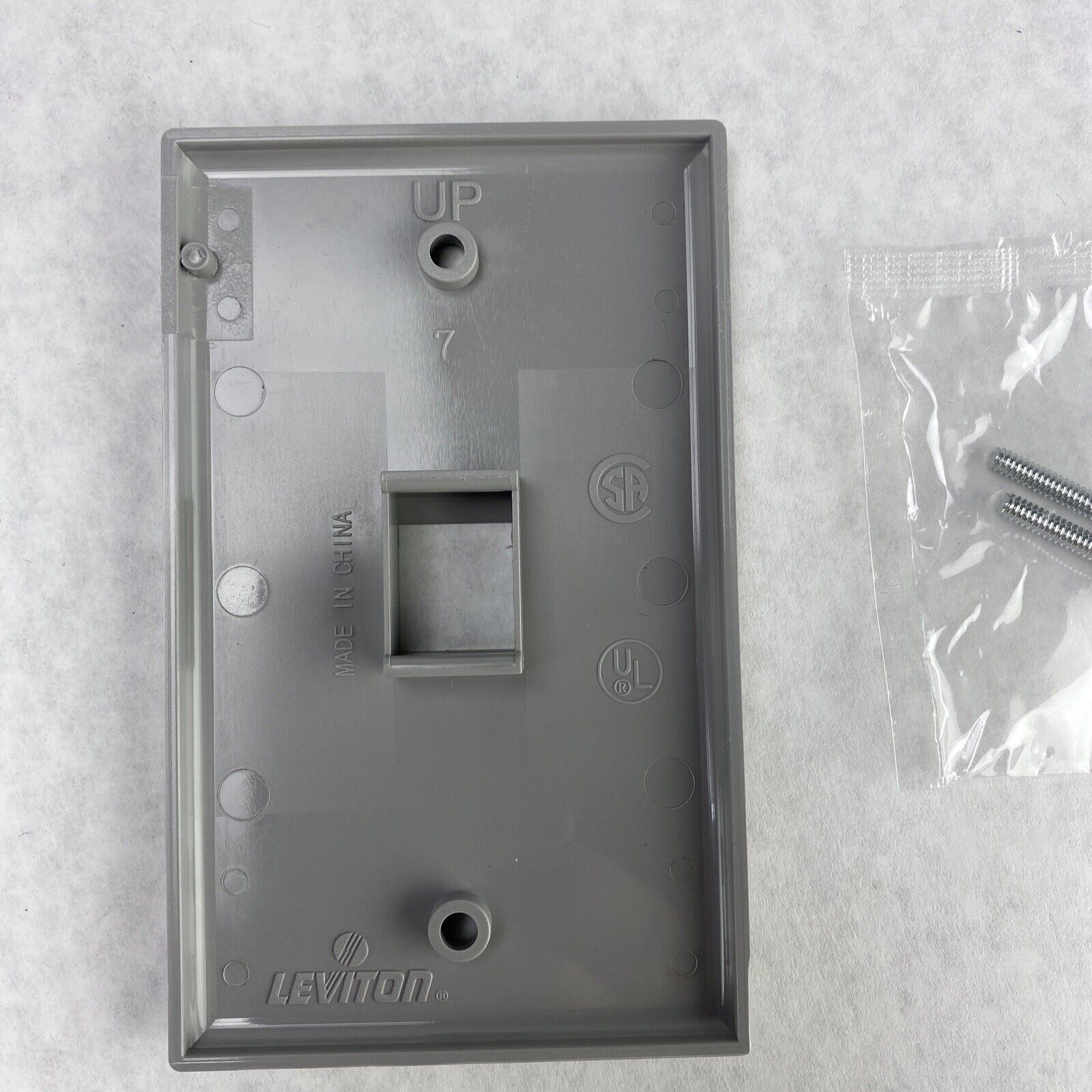 Leviton 41080-1GP Single-Gang 1-Port QuickPort Wallplate Grey (Lot of 10)