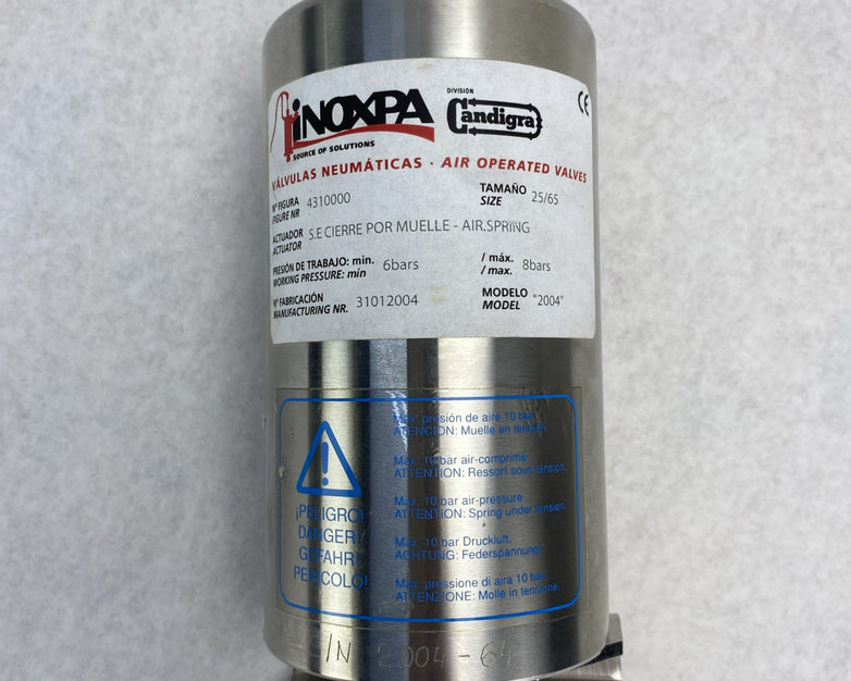 Inoxpa 4310000 Pneumatic Air Operated Valve 316L