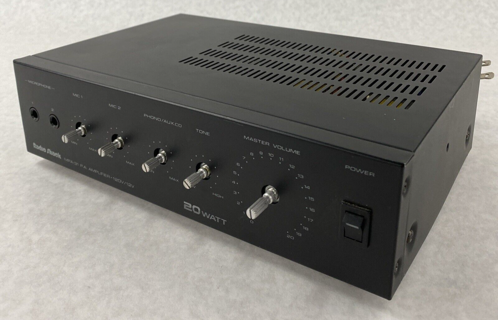 Radio Shack 32-2041 MPA-31 20 Watt PA Amplifier 120V/12V NO KNOBS