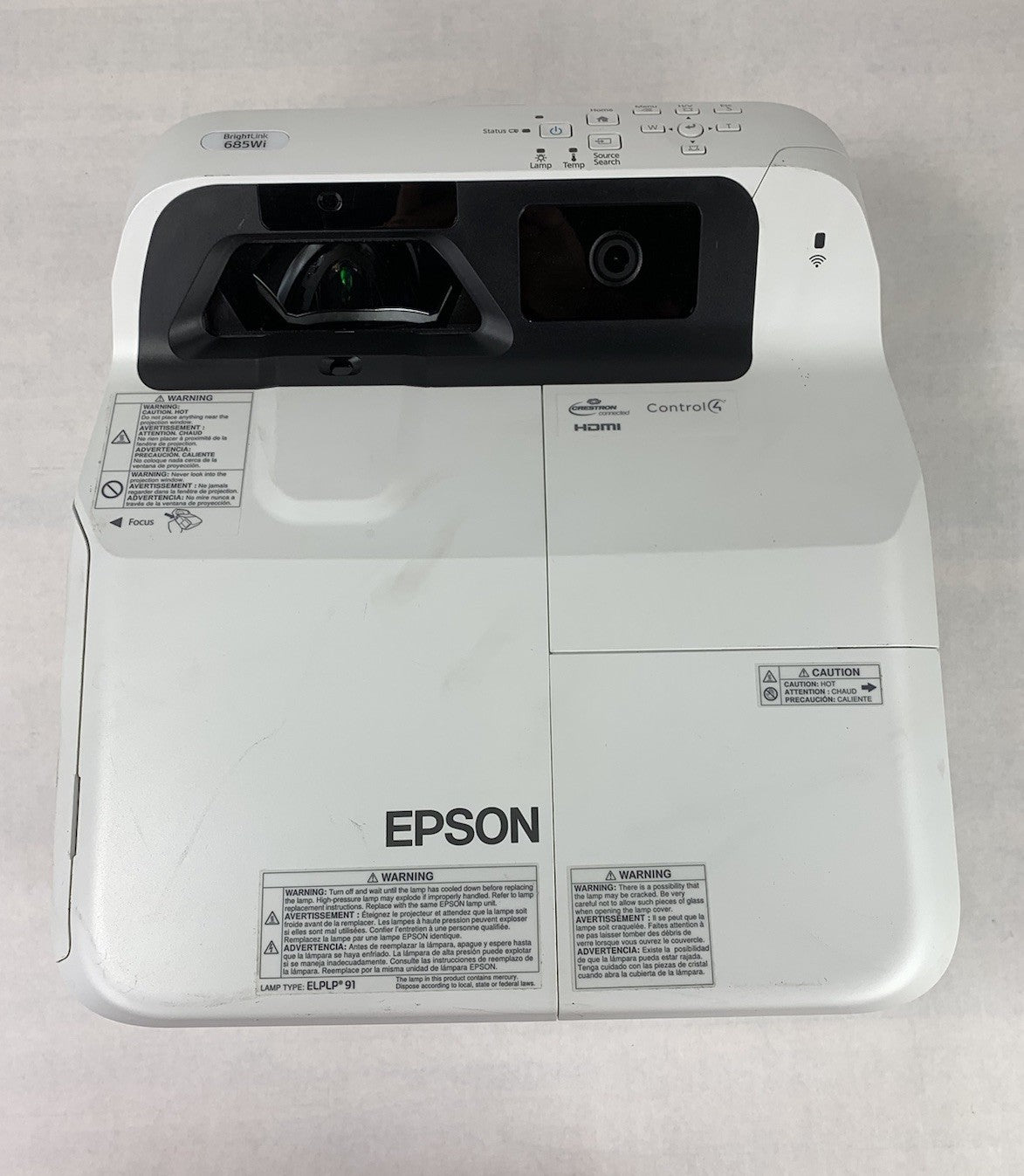 Epson H741A BrightLink 685Wi LCD Projector 4617 Lamp Hours