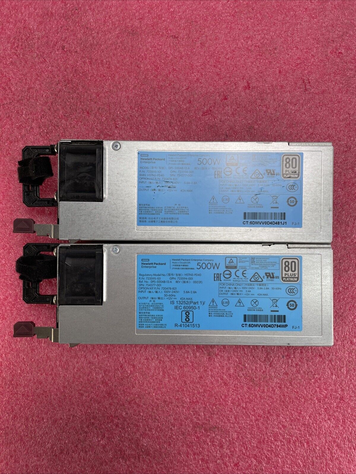 Hewlett Packard Enterprise DPS-500AB-13 A 500W Power Supply Lot of 2