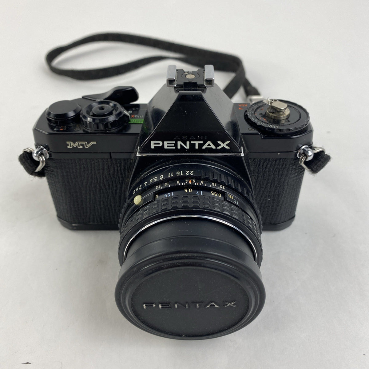 Pentax MV 35MM Film Camera w/ SMC Pentax-M 1:2 50 mm Lens - Untested for Parts1