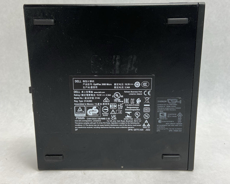 Dell Optiplex 3080 Micro Intel Core i3-10105T 3GHz 16GB RAM w/AC No HDDOS