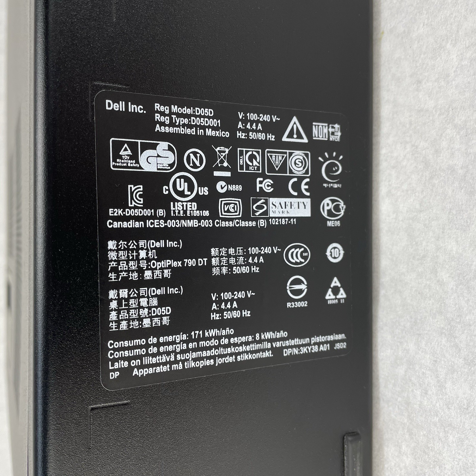 Dell Optiplex 790 DT i5-2400 3.10 GHz 4 GB Ram No HDD No OS