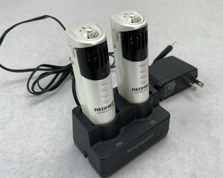 Lightspeed RedMike VC Infrared Microphone Set Charging Base and AC Adapter White