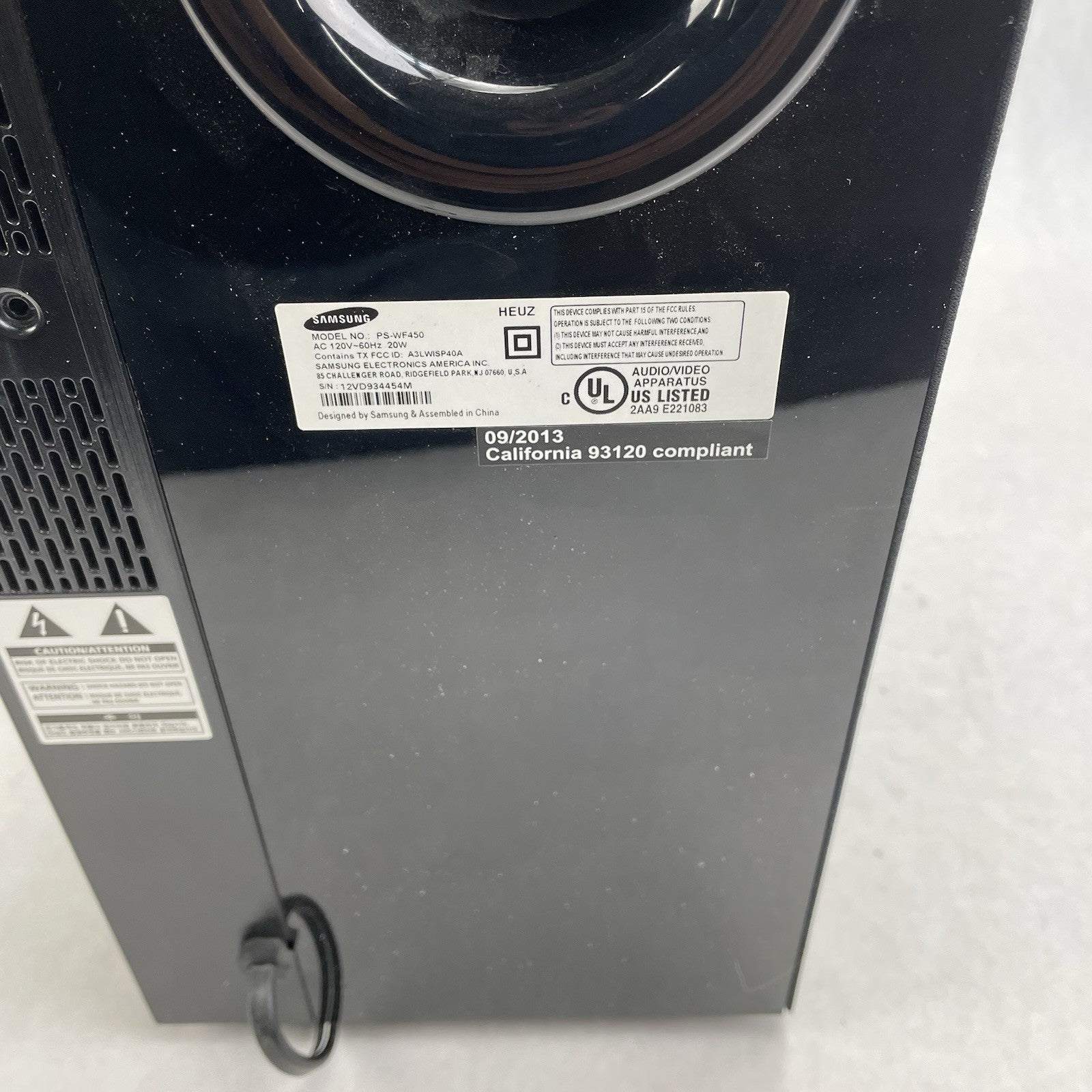 Samsung Subwoofer Model PS-WF450 For Soundbar Untested