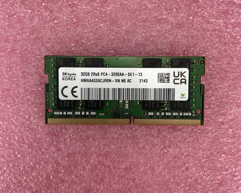 SK Hynix 32GB 2Rx8 PC4-3200AA-SE1-13 HMAAGS6CJR8N-XN NO AC