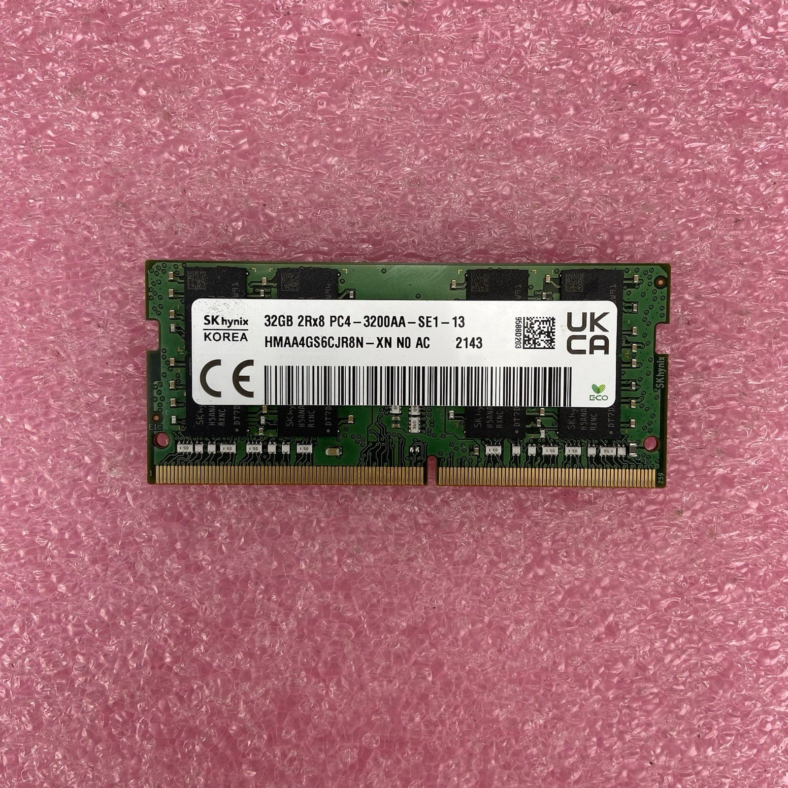 SK Hynix 32GB 2Rx8 PC4-3200AA-SE1-13 HMAAGS6CJR8N-XN NO AC5