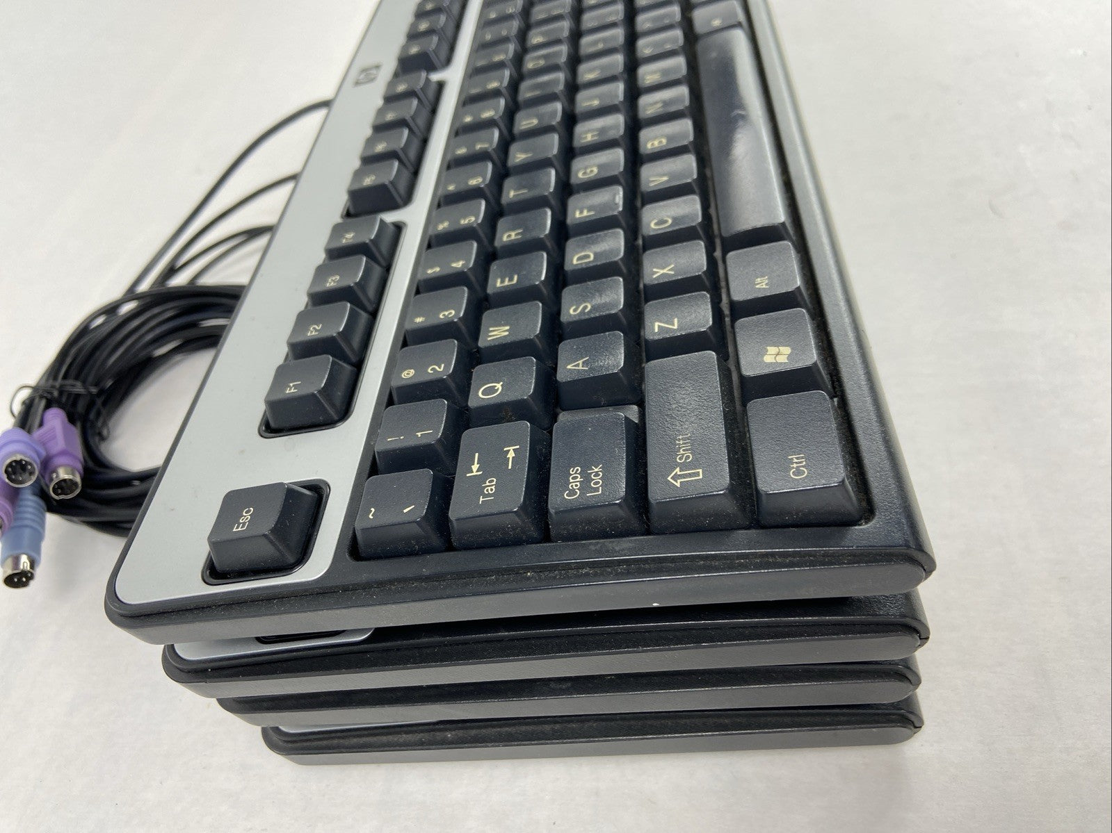 Lot of 4 (Four) Hewlett Packard HP KB-0316 | SK-2880  Black/Silver PS/2