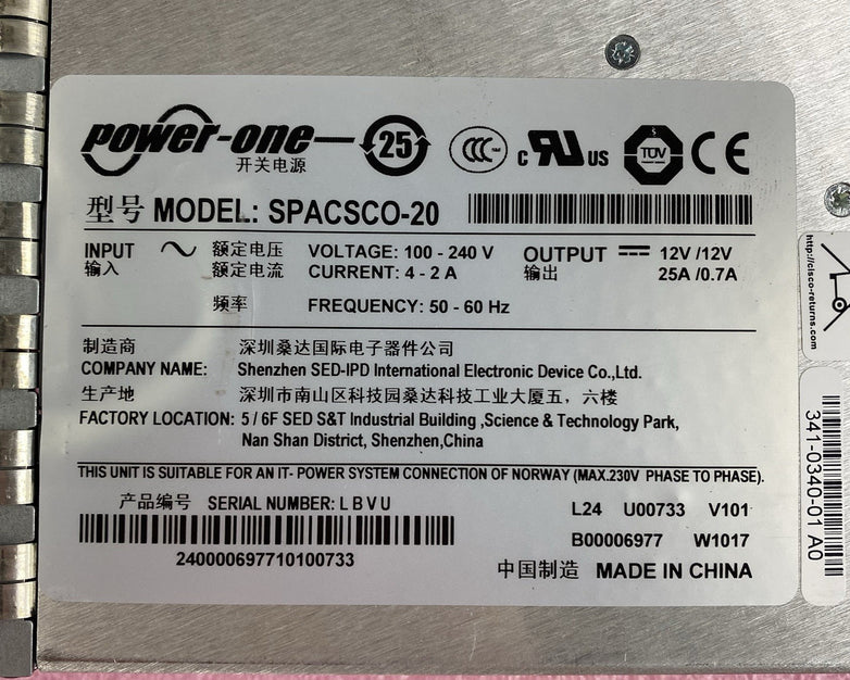 Share Power One SPACSC0-20G Power Supply Lot of 2