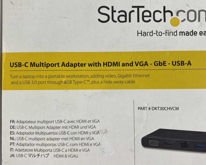 SmartTech DKT30CHVCM USB-C Multiport Adapter W/ HDMI and VGA - GbE-USB-A