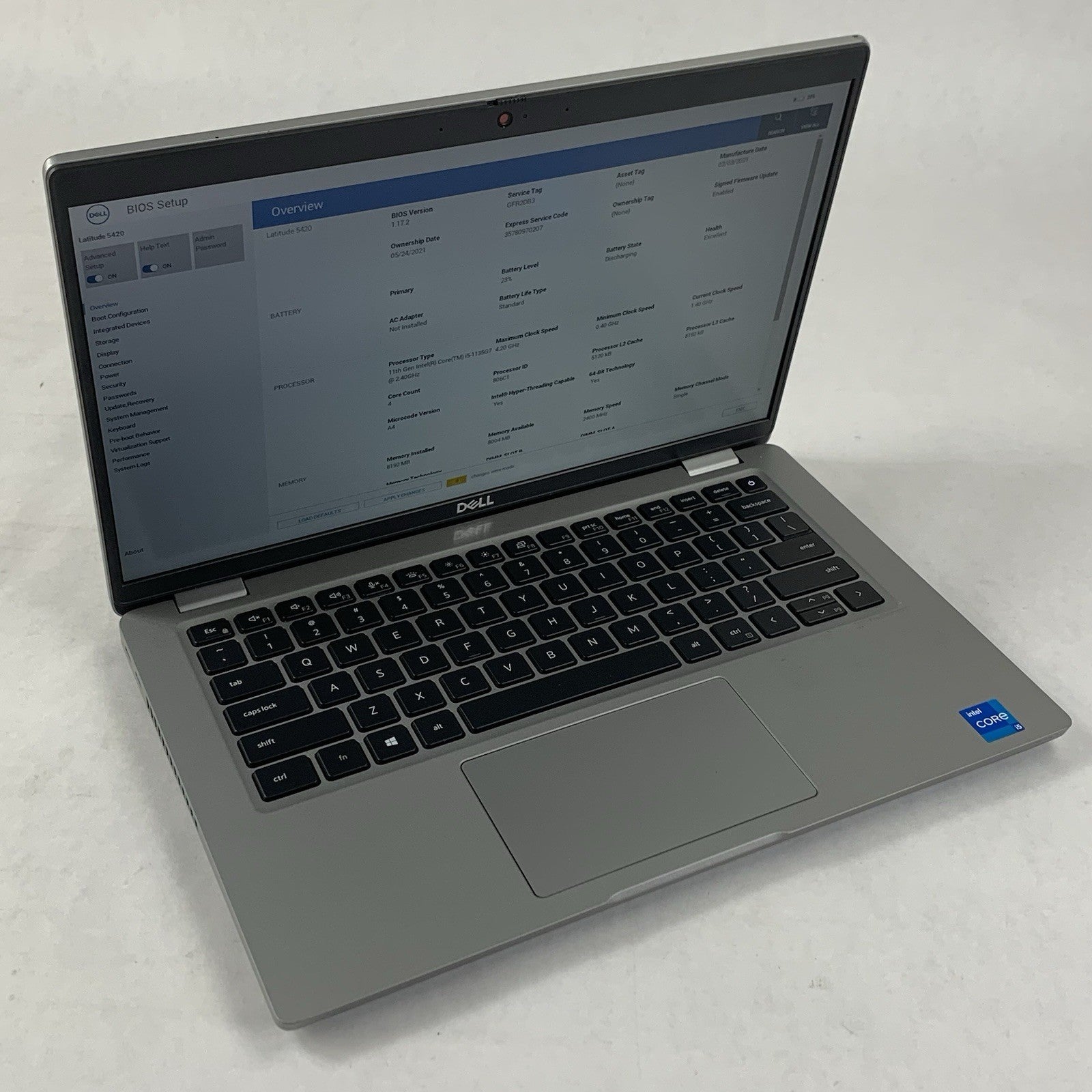 Dell Latitude 5420 14" Laptop i5-1135G7 1.40 GHz 8 GB RAM No SSD/OS/AC0