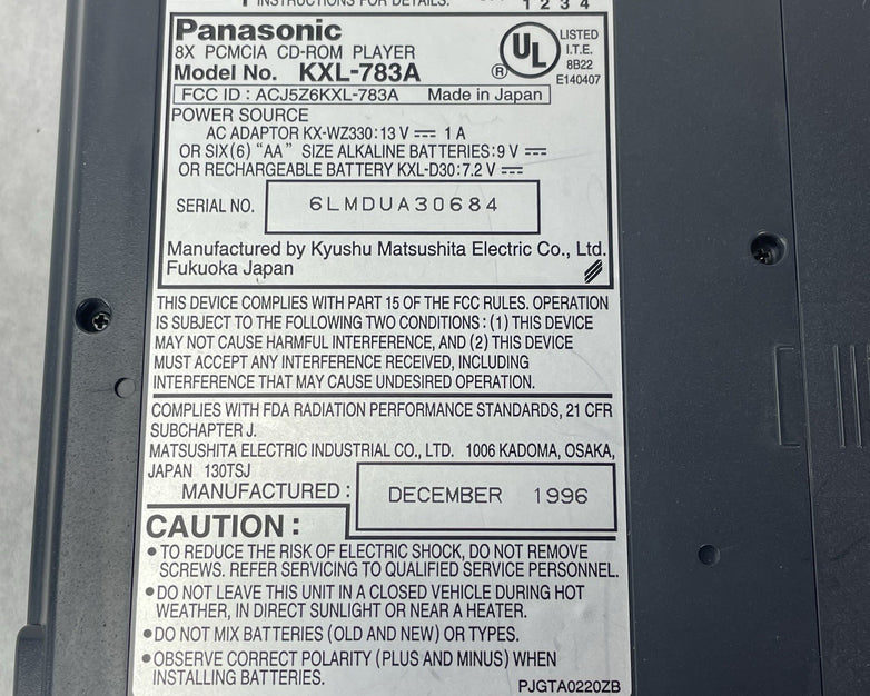 Panasonic KXL-783A Portable CD Player No Interface Card Tested