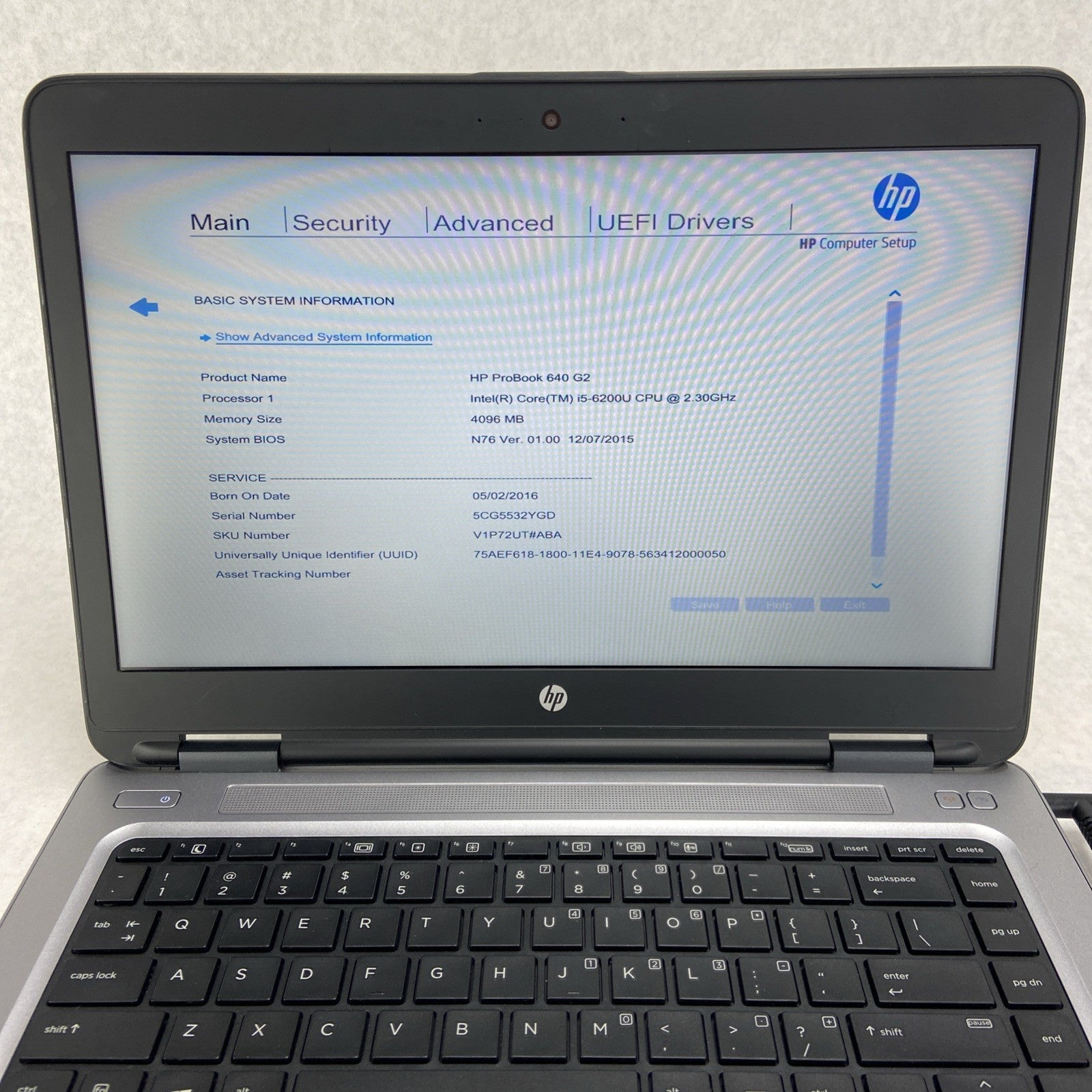 HP ProBook 640 G2 Intel Core i5-6200U 2.30GHz 4GB RAM 14" No HDD No OS