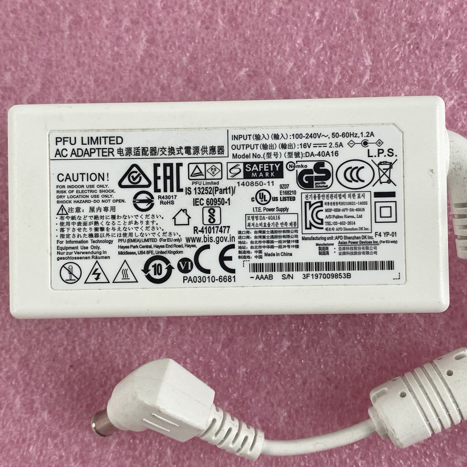 PFU Limited DA-40A16 40W AC Adapter No Power Cord Lot of 35