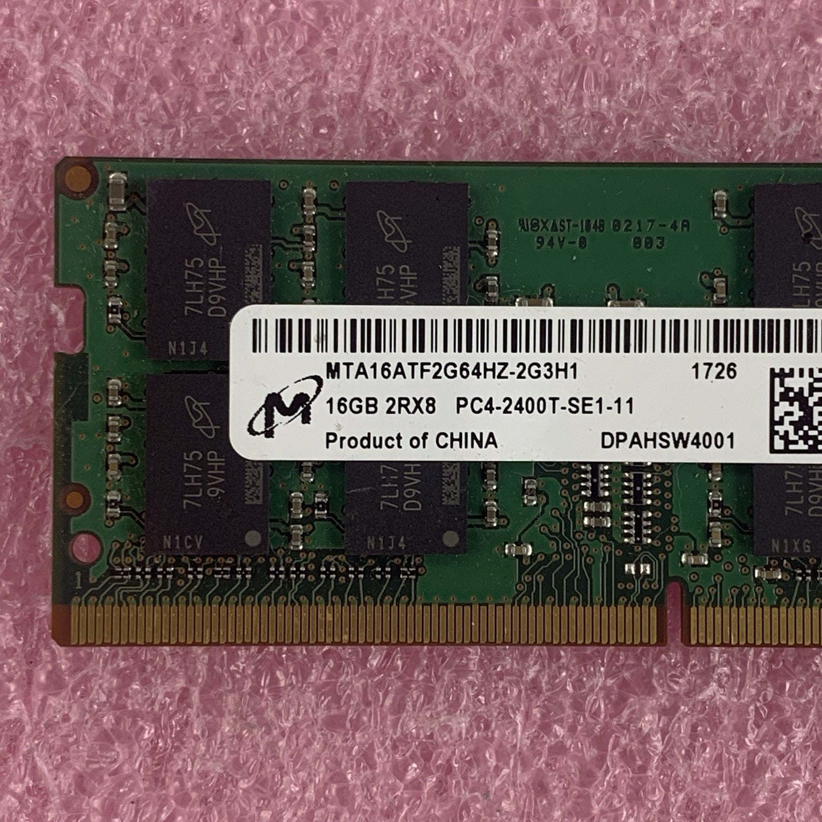 Micron MTA16ATF2G64HZ-2G3H1 16 GB DDR4 2400MHz PC4-19200 260-Pin Laptop RAM2