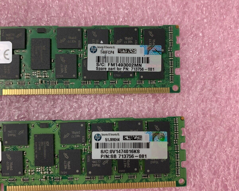 Lot of 2 Micron MT36KSF2G72PZ-1G6E1HE 16GB DDR3 SDRAM PC3L-12800 RAM Memory