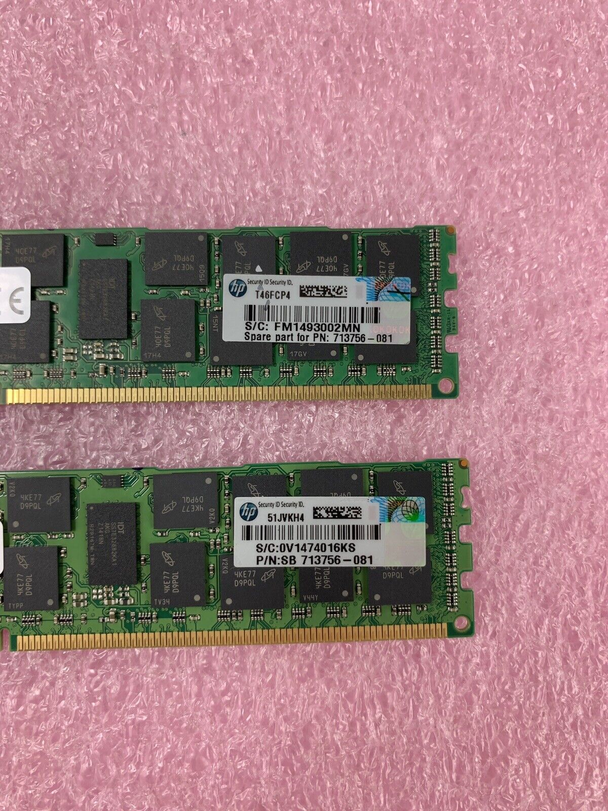 Lot of 2 Micron MT36KSF2G72PZ-1G6E1HE 16GB DDR3 SDRAM PC3L-12800 RAM Memory