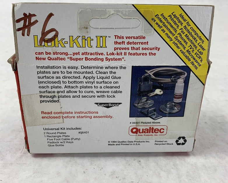 Qualtec Data Products Inc, Stop Theft, PC Security System, Lok-Kit ll-Part 06401
