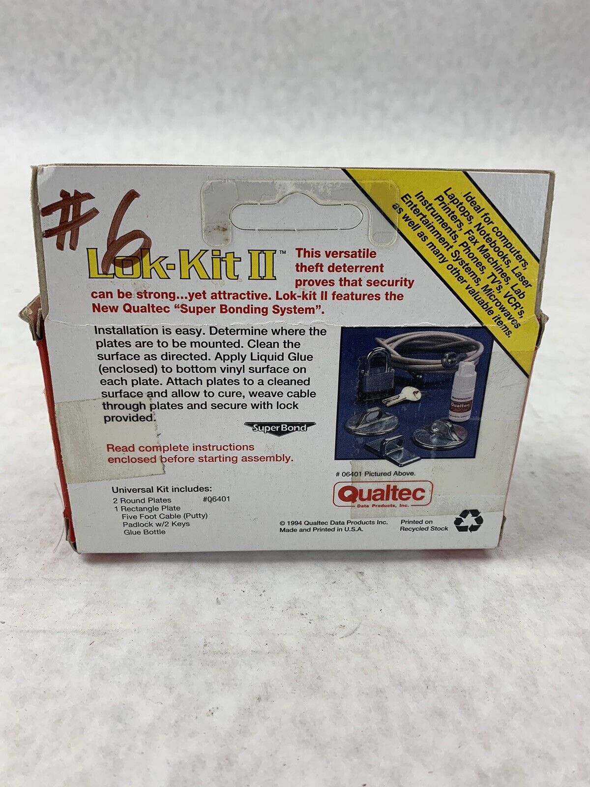 Qualtec Data Products Inc, Stop Theft, PC Security System, Lok-Kit ll-Part 06401