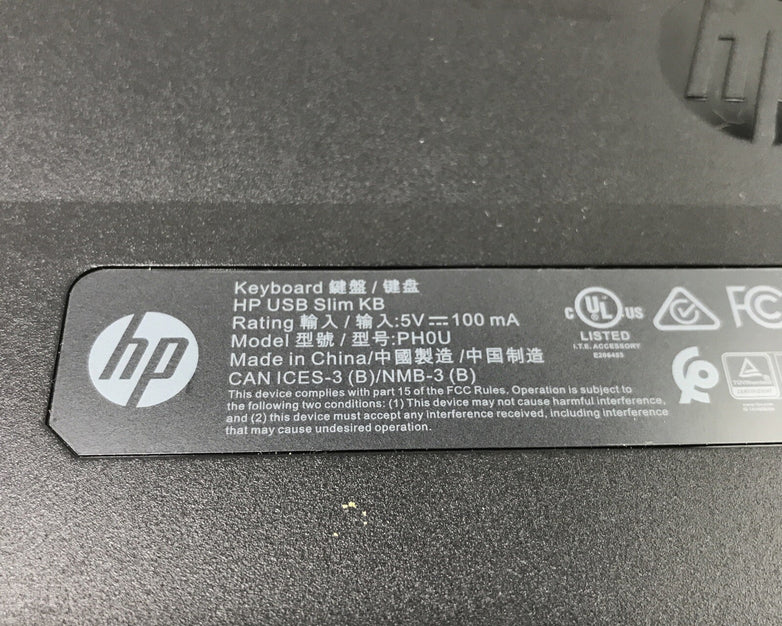 Lot of 3 HP PH0U Slim USB Multimedia Wired Desktop PC Computer Black Keyboard