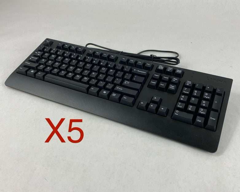 Lenovo KU-1619 USB Wired Keyboard Lot of 5