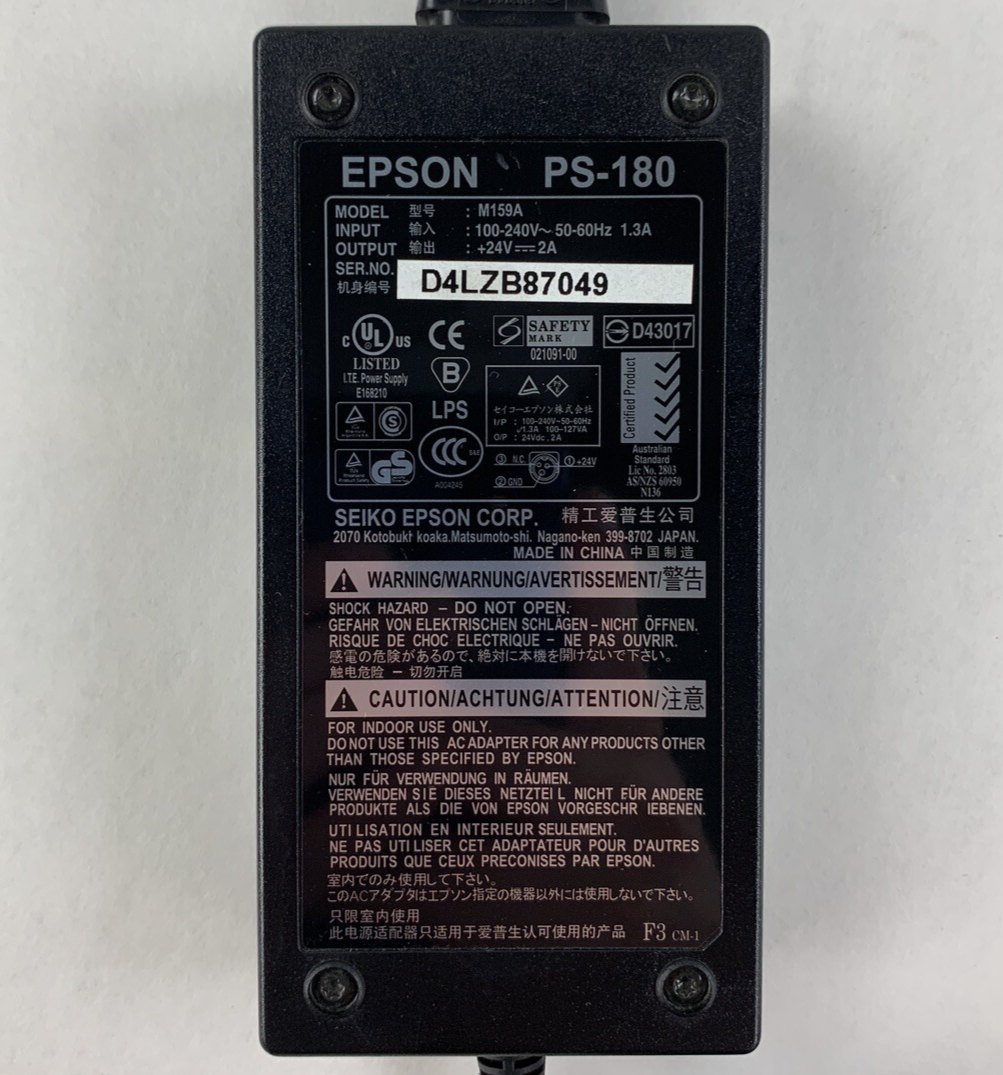 Epson PS-180 M244A AC Adapter Power Supply M159B M159A Printers Lot of 2