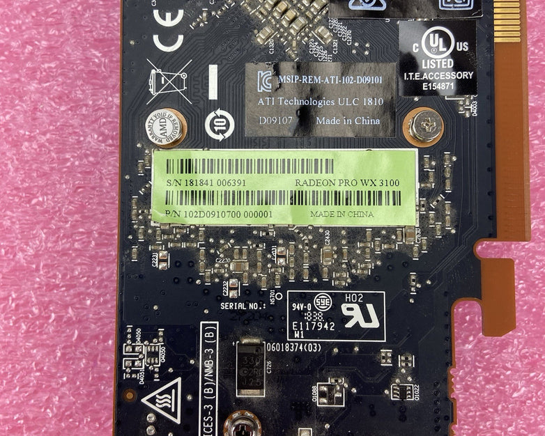 Radeon Pro WX 3100 PCIe x16 4GB GDDR5 Full Height Graphics Card