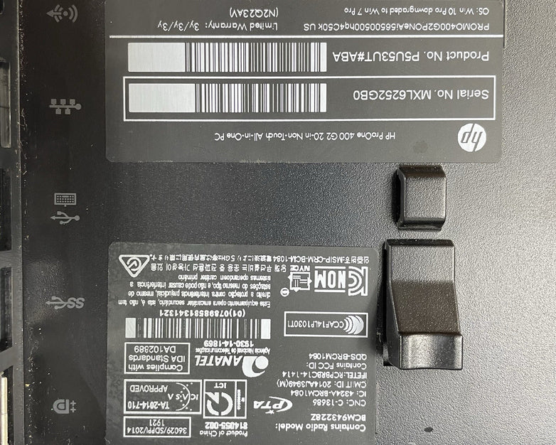 HP Pro One G2 AIO i5-6500 3.20 GHz 0 GB RAM No SSD/OS/AC/Stand