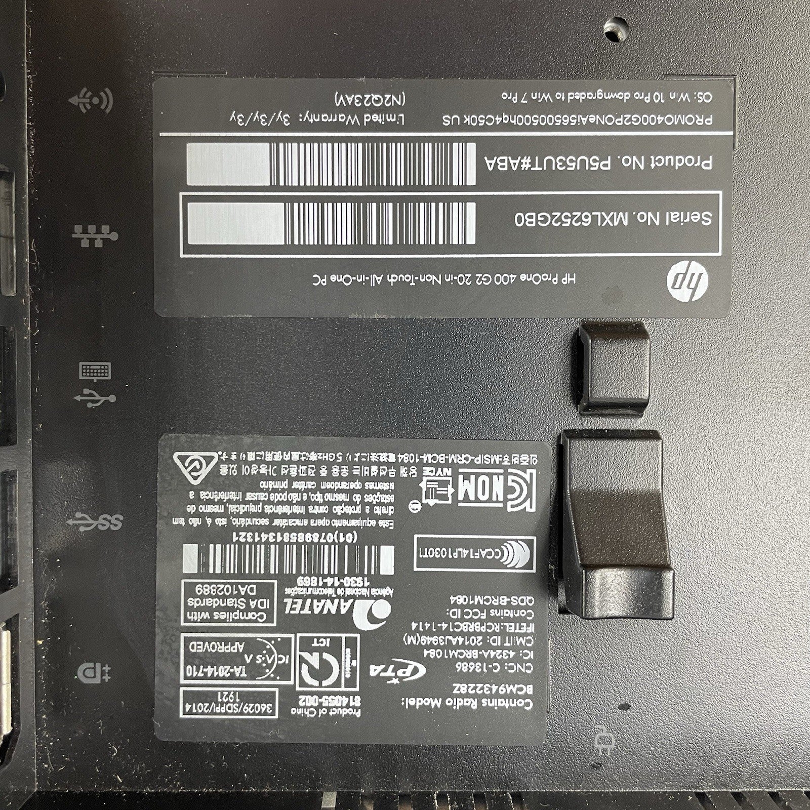 HP Pro One G2 AIO i5-6500 3.20 GHz 0 GB RAM No SSD/OS/AC/Stand16