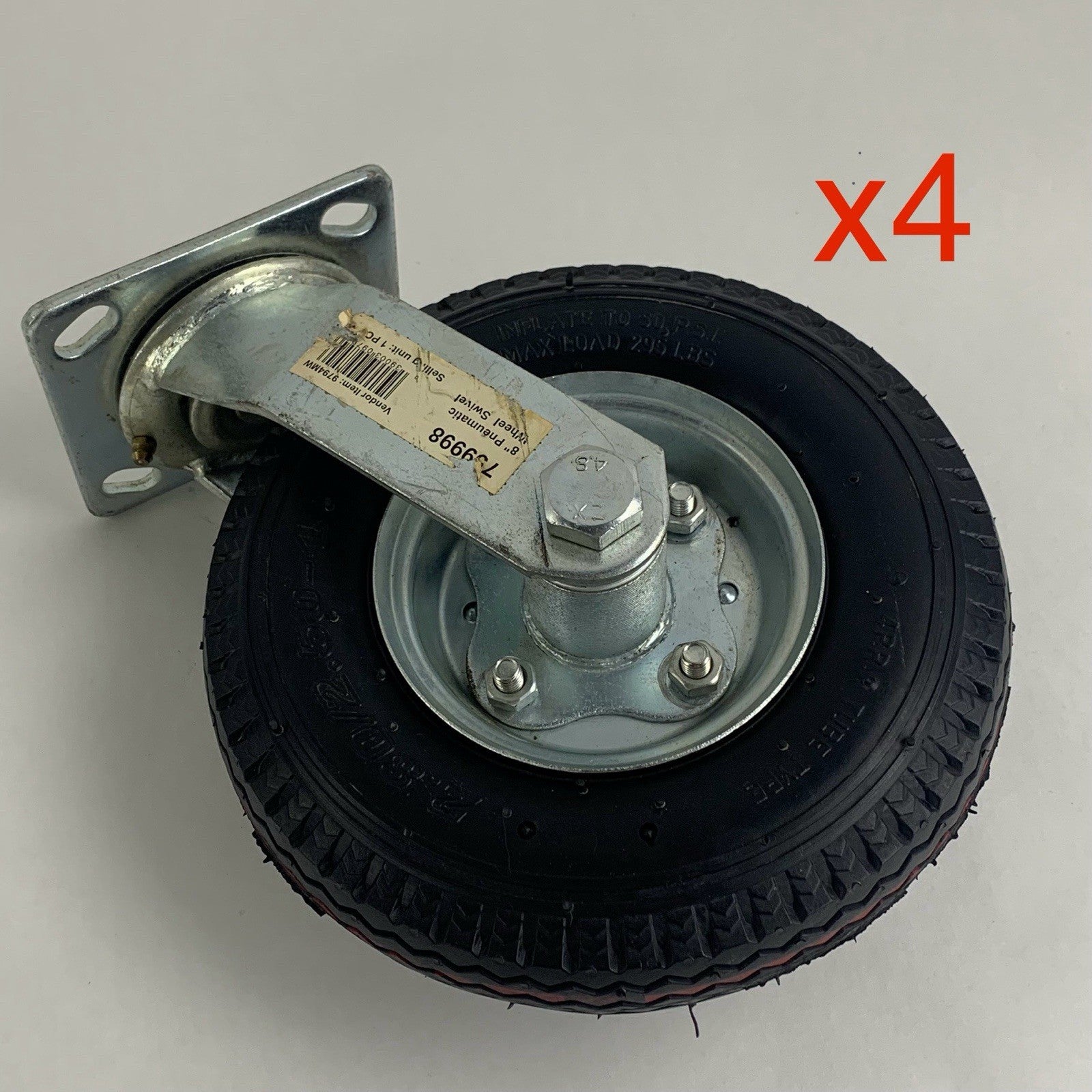 Vendor Rem 9794MW 759998 Pneumatic 8'' Wheel Swivel Lot of 4x0