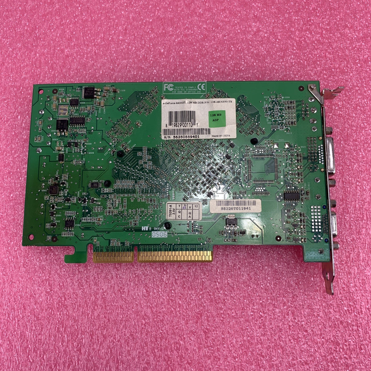 EVGA NVIDIA GeForce 6600 GT 128-A8-N350-TX 128MB AGP Graphics Card 563505594017