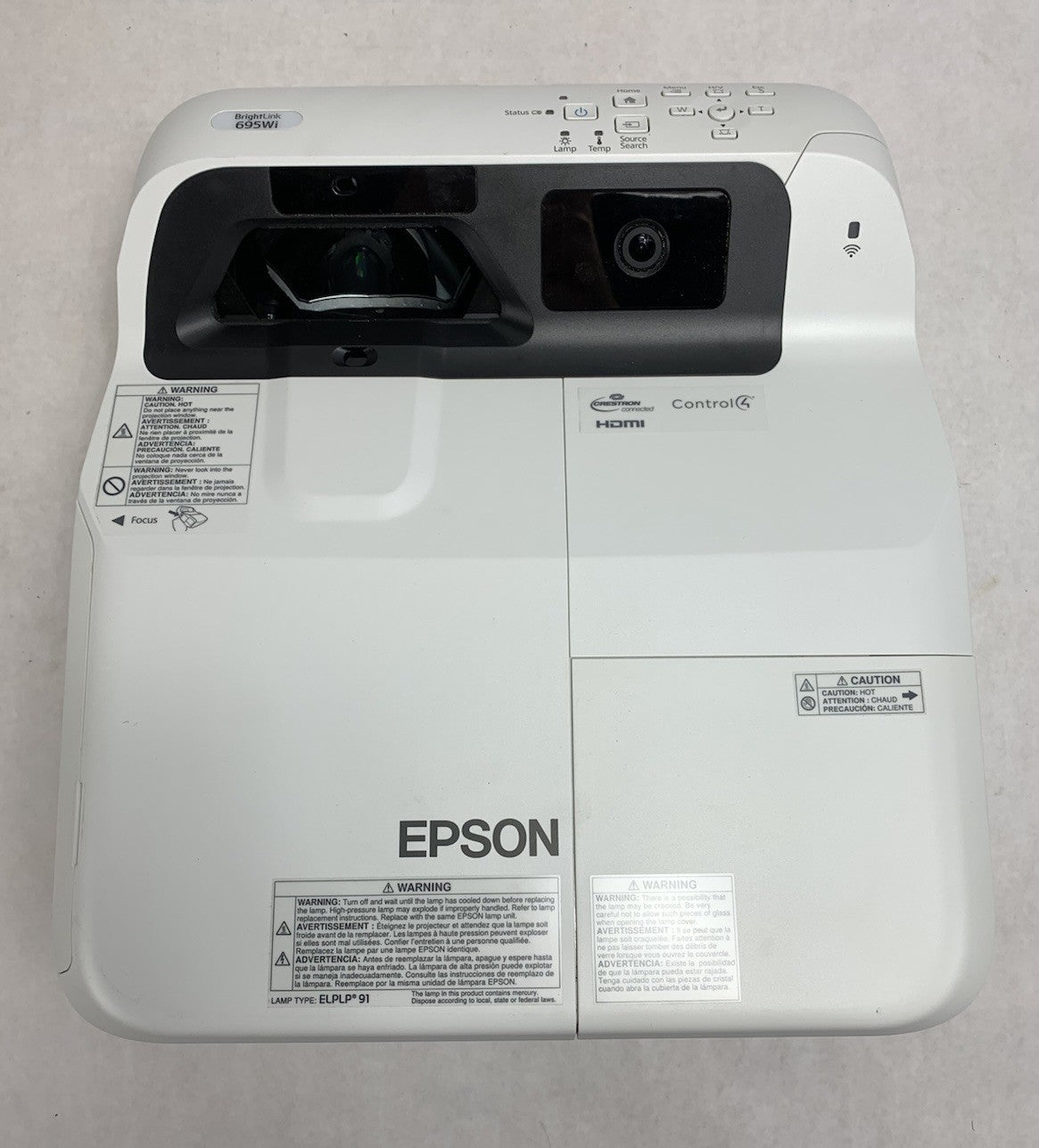Epson PowerLite 695Wi H740A LCD Lamp Projector 1750 Lamp Hours - No Remote5