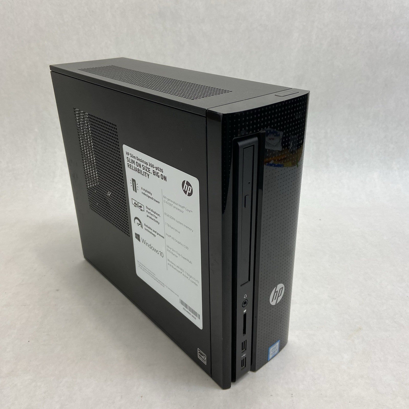 HP Slimline 260-P026 SFF Intel Core i3-6100T 3.2GHz 8GB RAM No HDD No OS0