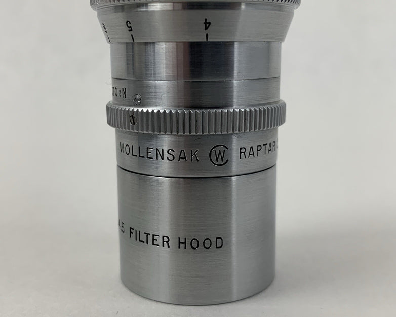 Wollensak Raptar 3" f/4 Cine Telephoto C Mount Lens w/ Protective Case