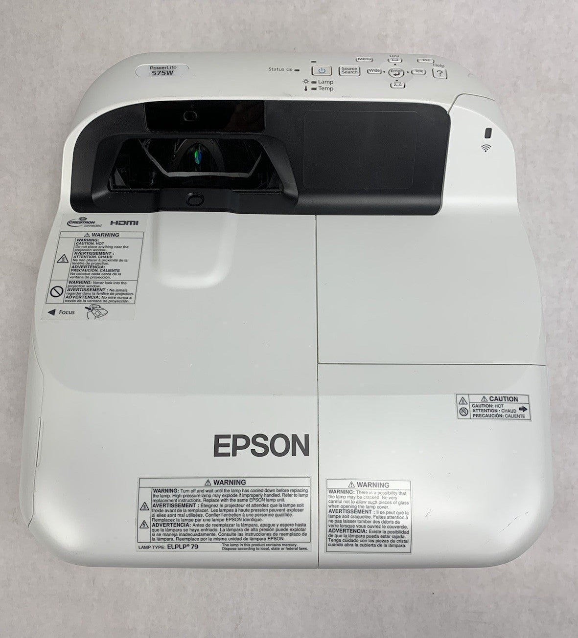 Epson H603A PowerLite 575W LCD Projector No Remote 2521 Lamp Hours