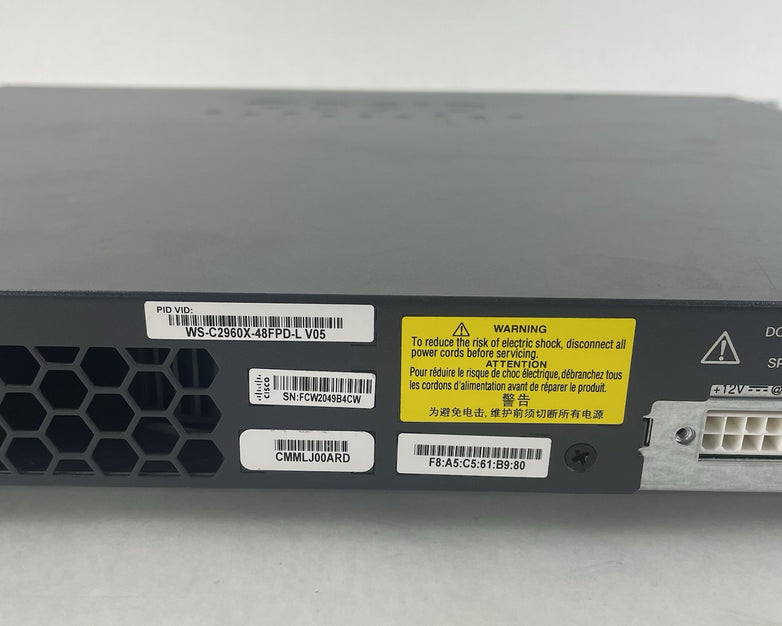 Cisco Catalyst WS-C2960X-48FPD-L V05 48-Port Gigabit Managed PoE+ - Tested