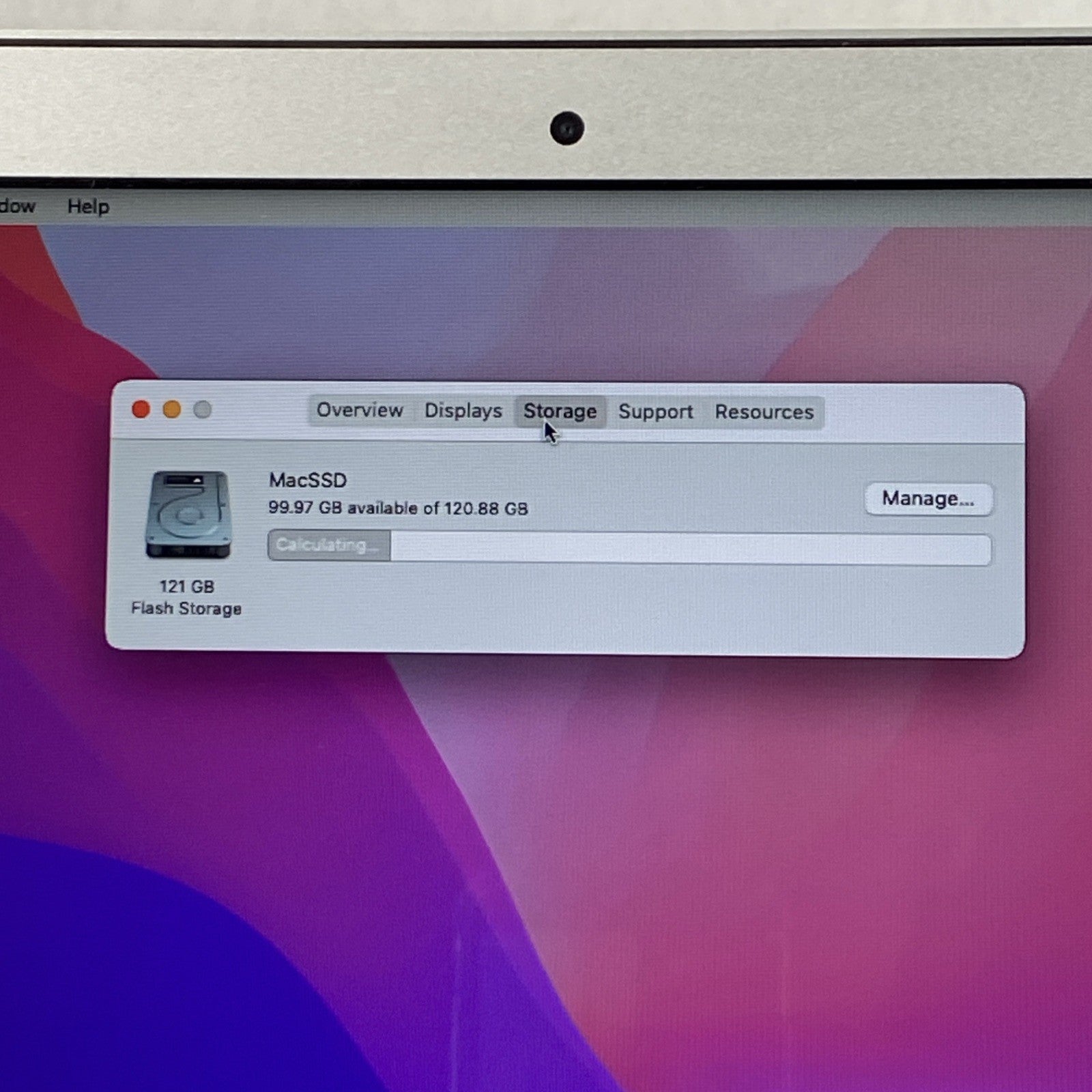 Apple MacBook Air A1465 2015 11" 1.6Ghz i5 4GB RAM 120GB SSD os12.7.6 304 Cycles
