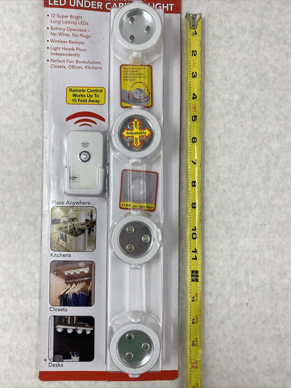 Rite Lite LPL704WRC White Battery Powered LED Strip Light NOS