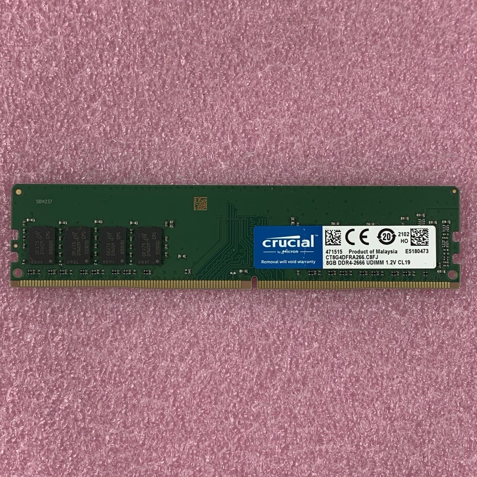 Crucial CT8G4DFRA266.C8FJ 8 GB  DDR4-2666 UDimm CL19 Desktop Memory Ram1