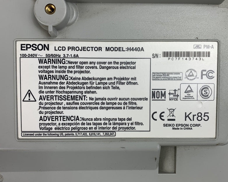 Epson Brightlink H440A LCD Projector 1338 Lamp Hours