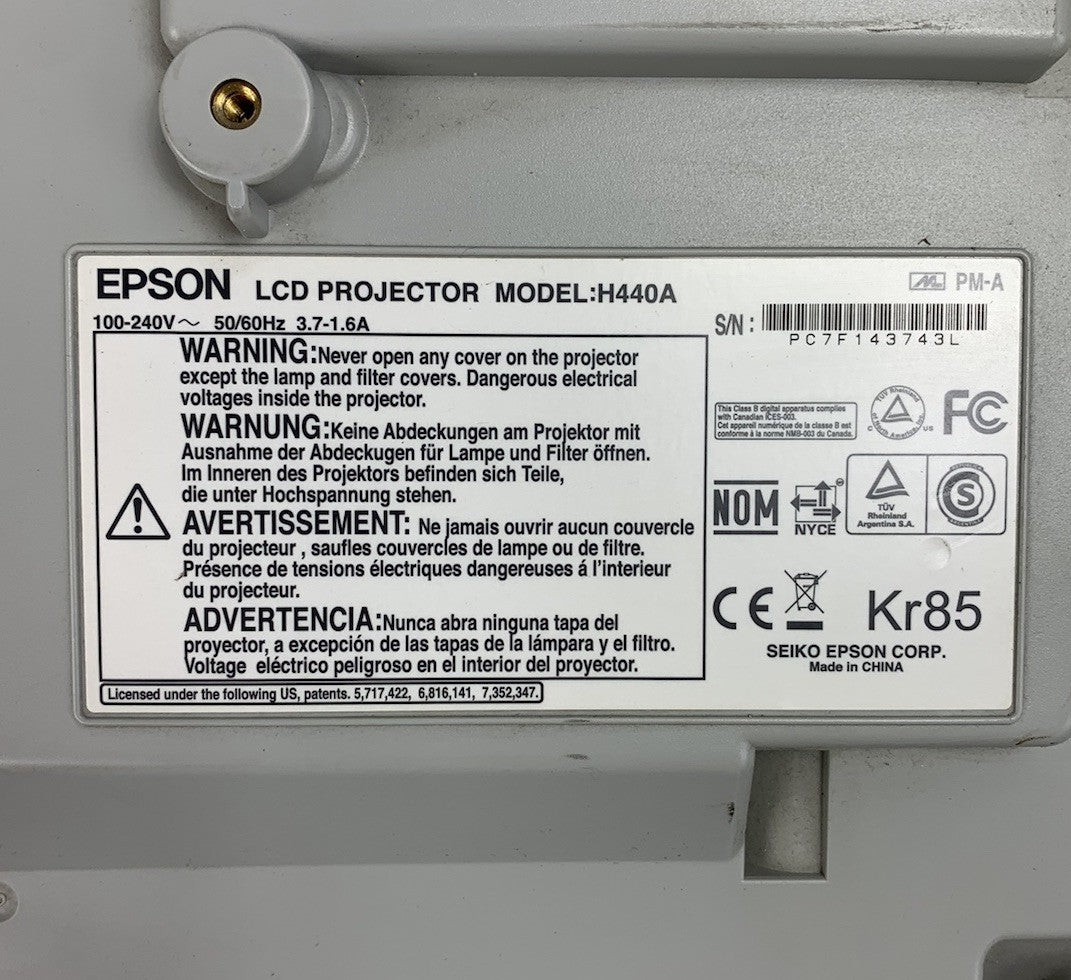 Epson Brightlink H440A LCD Projector 1338 Lamp Hours