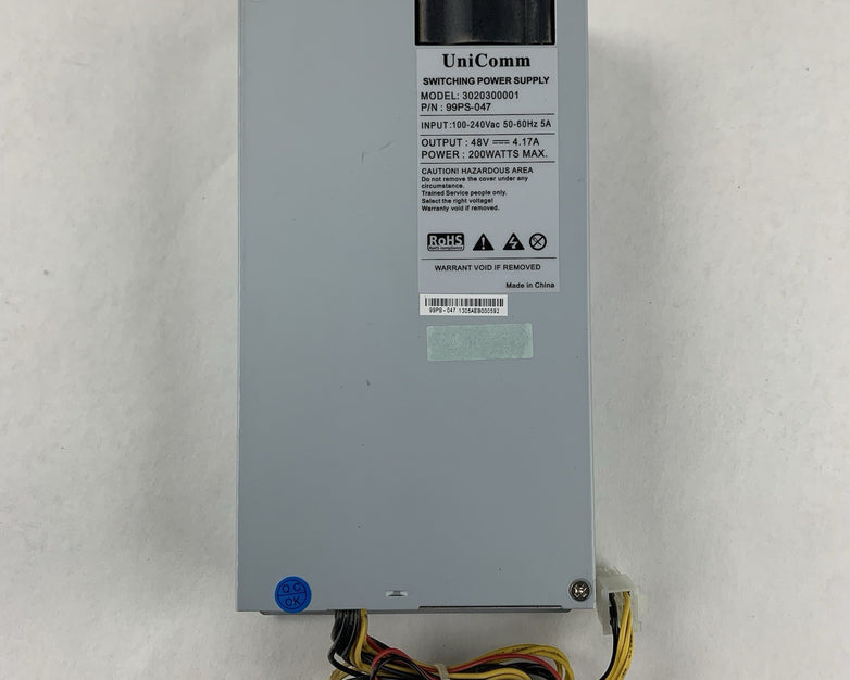 Unicom 3020300001 99PS-047 100-240 VAC 60 Hz 48V 200W Power Supply
