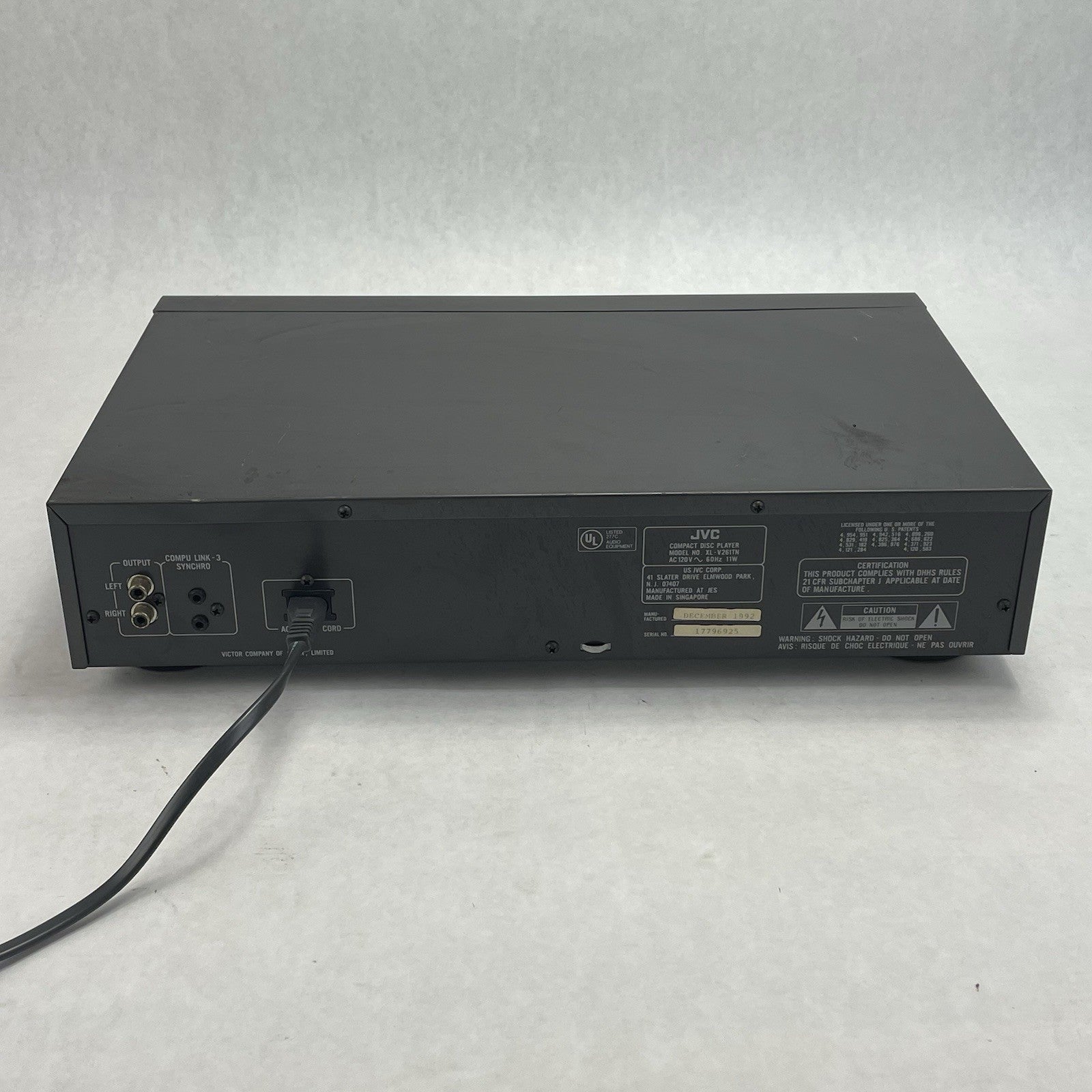 JVC XL-V261TN Compact Single Disc CD Player5