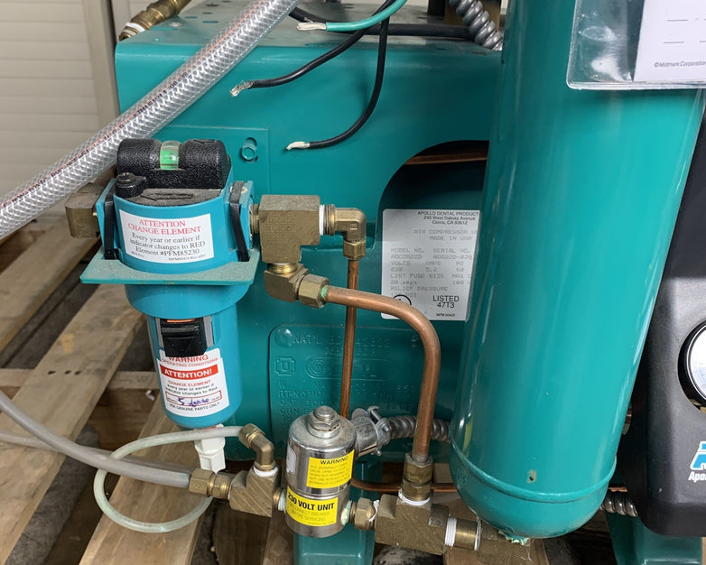 ADP Apollo A0C0S22D Dental Air Compressor Unit Oil Lubricated 1HP 230V